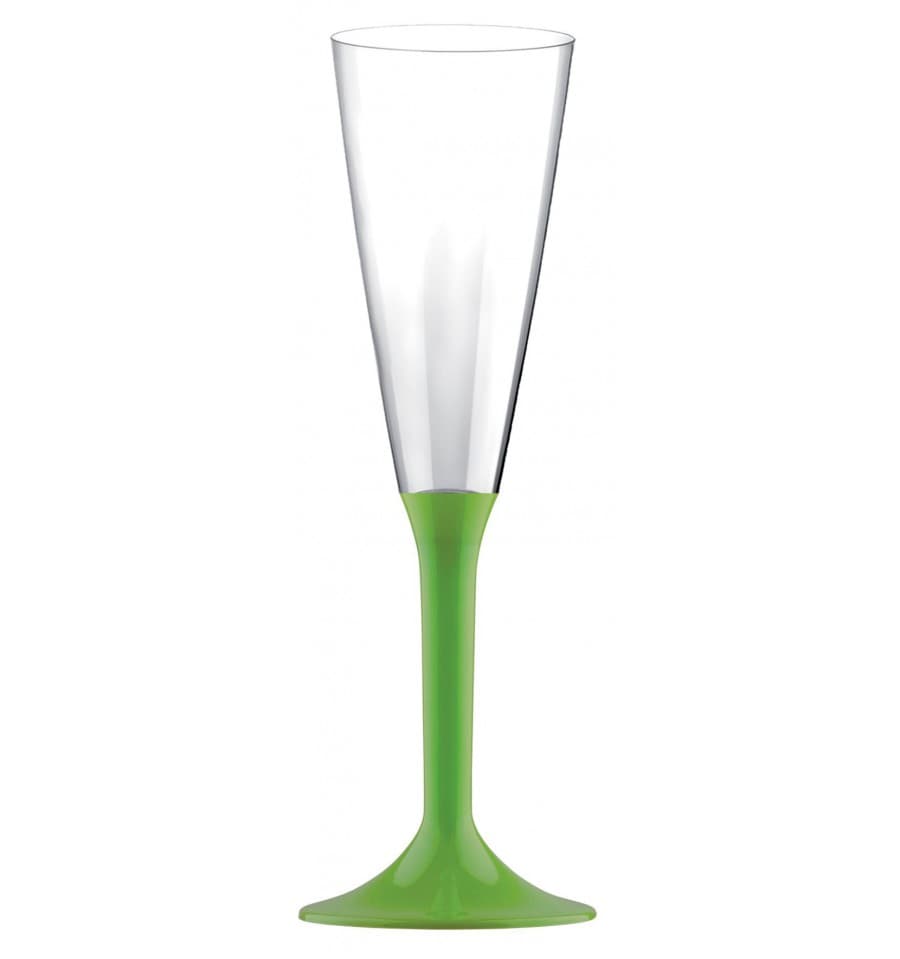 Bicchiere flute monouso gambo verde. Confezione da 20 pezzi. – ESSEPRINT SRL