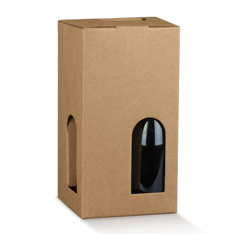 scatola cubotto da 4 bottiglie 180x180x340 avana