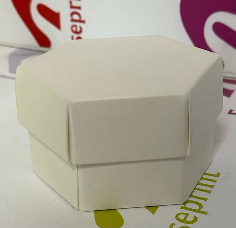12918 scatola esagonale bianco 80x55 con divisori 8cmx5,5
