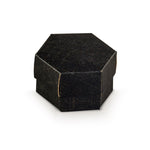 17147 scatola per confetti e dolci esagonale seta nero 60x40mm
