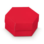 38076 scatola per confetti e dolci esagonale lino rosso 110x60mm