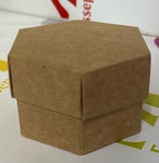 39081 scatola esagonale  per confetti e dolci avana 80x55 con divisori 8cmx5,5