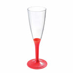 Bicchiere flute monouso gambo rosso. Confezione da 20 pezzi.