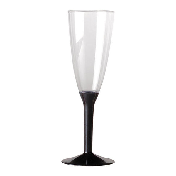 Bicchiere flute monouso con gambo nero. Confezione da 20 pezzi. – ESSEPRINT  SRL