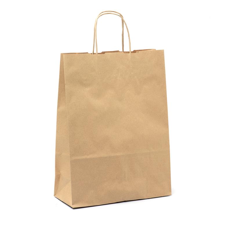 Busta in carta colore Avana con Manico Ritorto per Bottiglia 15x8xh 39,5 cm - 1 pz Busta in carta colore Avana con Manico Ritorto per Bottiglia 15x8xh 39,5 cm - 1 pz