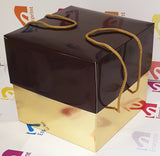 Scatola panettone Luxury fondo oro + cop plastificato lucido 24,5x24,5h22