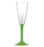 Bicchiere flute monouso gambo verde.  Confezione da 20 pezzi.