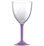 Calice vino monouso con gambo viola. Confezione da 20 pezzi.